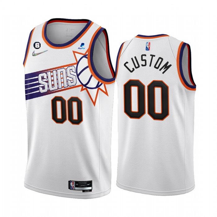 Men's Phoenix Suns Active Player Custom White Association Edition With NO.6 Patch Stitched Basketball Jersey
